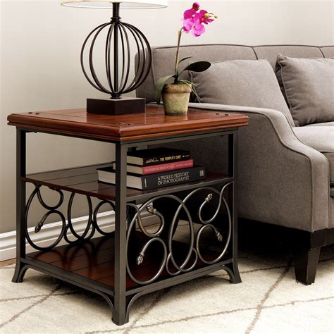Scrolled Metal And Wood Sofa Table